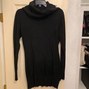 Black long sleeve long cowlneck sweater